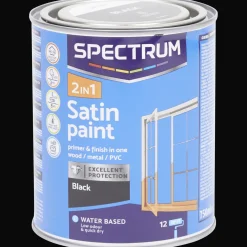 Spectrum 2-in-1 satijnglans verf Zwart